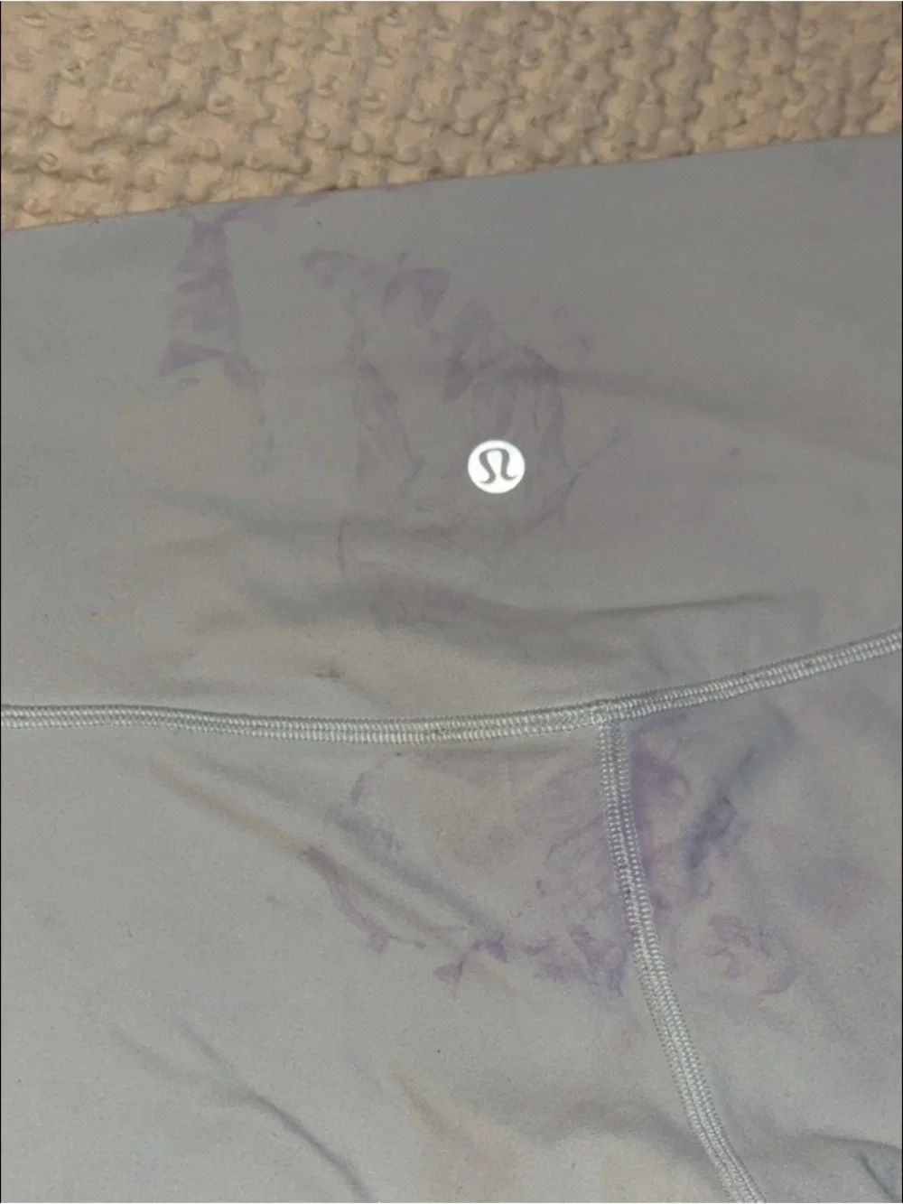 lululemon light blue Align Shorts - stained with purple dye